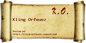 Kling Orfeusz névjegykártya
